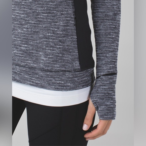 Lululemon Think Fast Long Sleeve, Coco Pique Black / Black, Size 10 - Picture 4 of 12